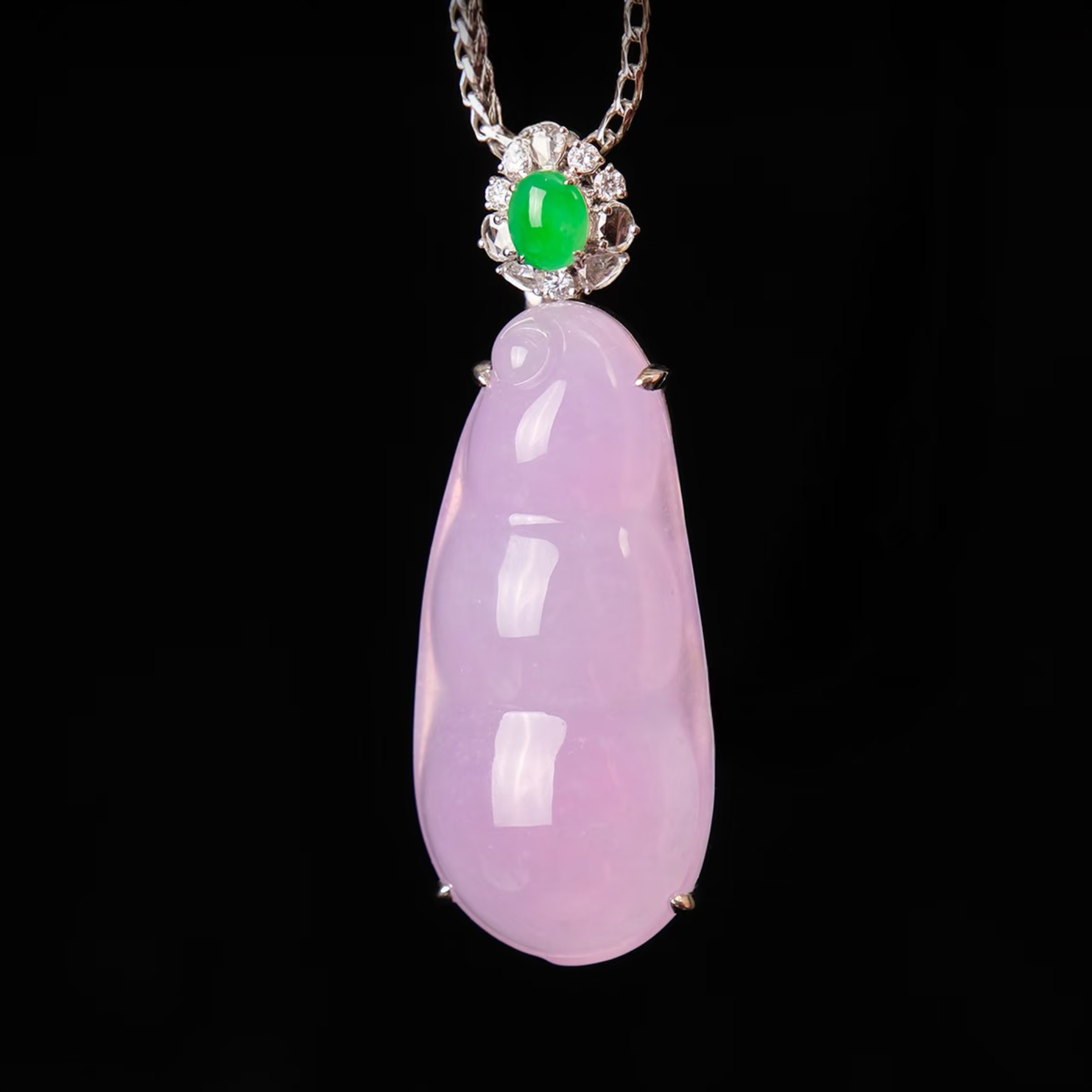 Lavender and green jadeite pendant