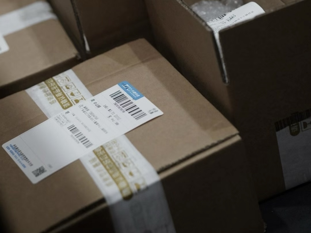 Jewelry packages being prepared for shipping